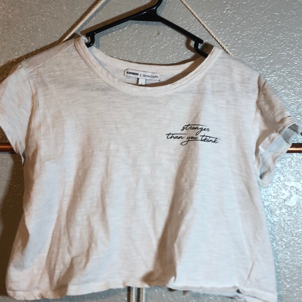 Olivia Culpo X Express white crop top